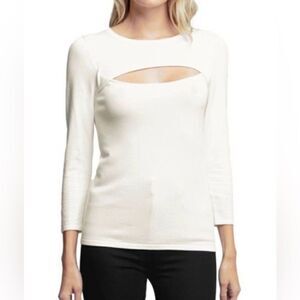 L’AGENCE Ivory Jocelyn Cut Out Sweater Long Sleeve Shirt Size XS
